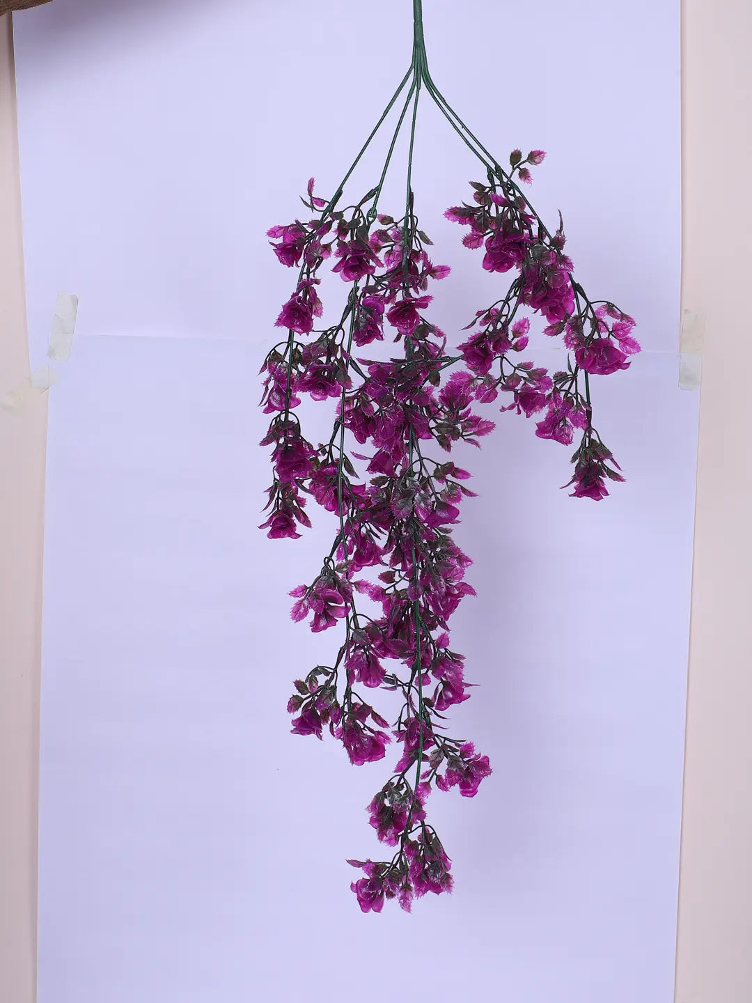 Artificial Hanging Rose Flowers Creeper for Home, Wedding Décor (Pack of 2, 65 cm Tall, Purple)