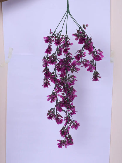 Artificial Hanging Rose Flowers Creeper for Home, Wedding Décor (Pack of 2, 65 cm Tall, Purple)