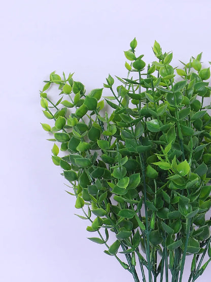 Artificial Eucalyptus Grass Bouquets For Wedding Floral Arrangement (30 cm Tall, Without Pot, Pack of 3, Green)