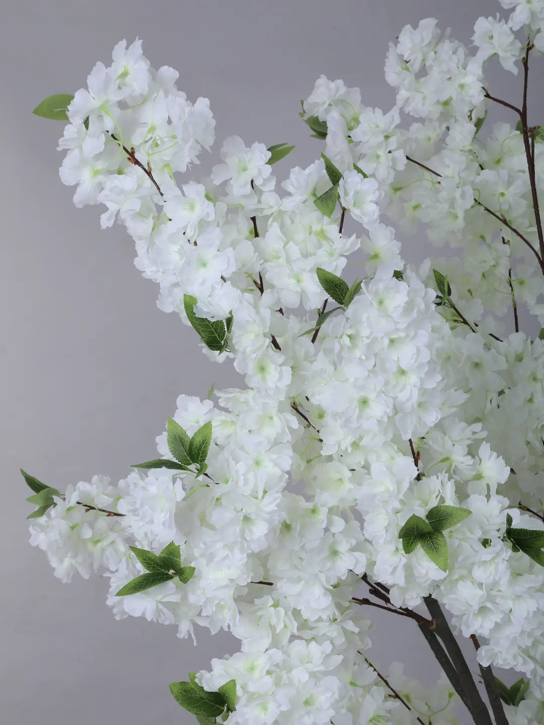 Artificial White Blossom Flowers Plant with Basic Black Pot - 6 feet
