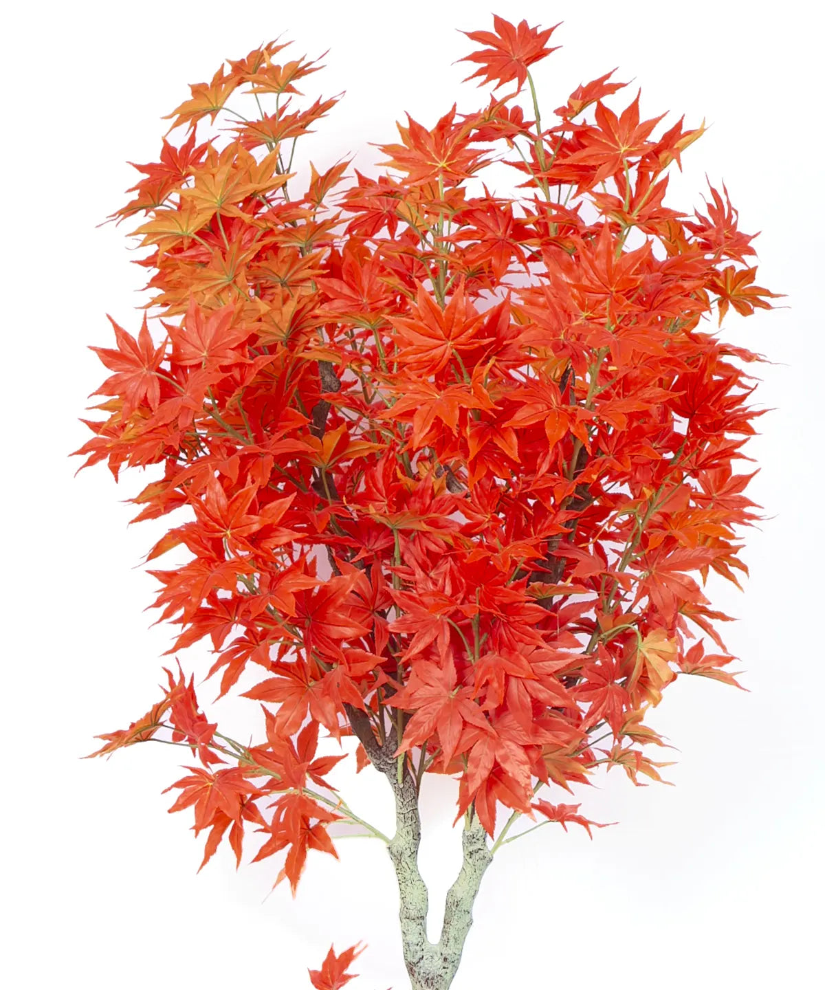 Artificial Dried Maple Plant with Basic Black Pot - 6 Feet Tall Orange Leaves