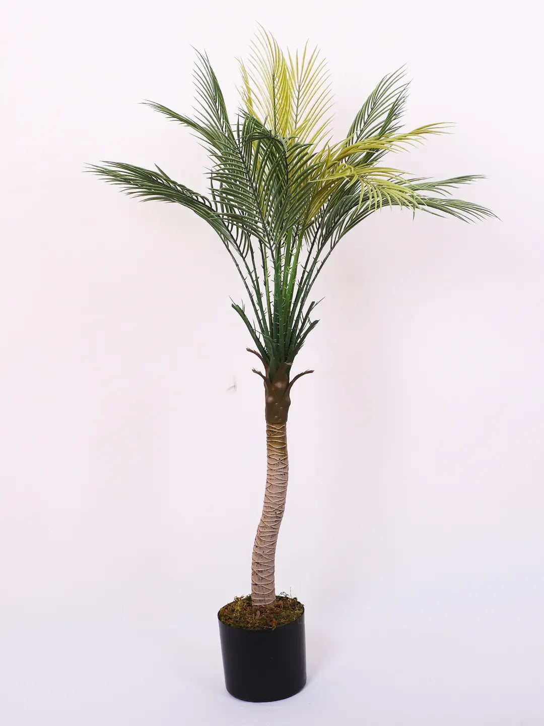 Artificial Bottle Areca Palm Tree with Basic Black Pot - 4 Feet Tall Green