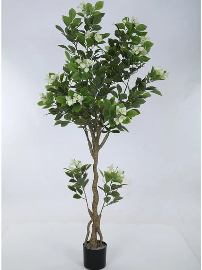 Artificial Bougainvillea Flowers Plants with Pot -180 cm Tall, Green/White