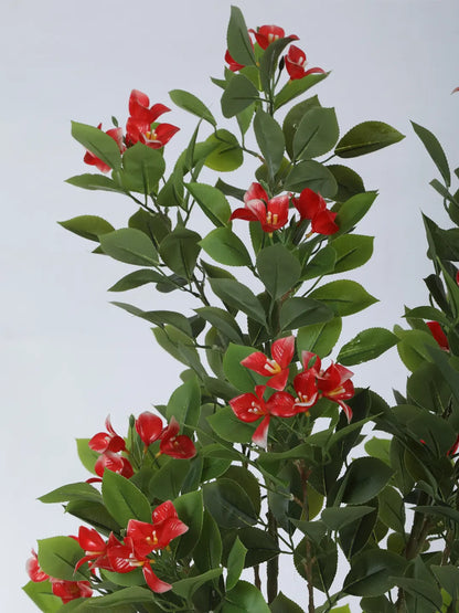 Artificial Bougainvillea Flowers Plants with Pot -180 cm Tall, Green/Red