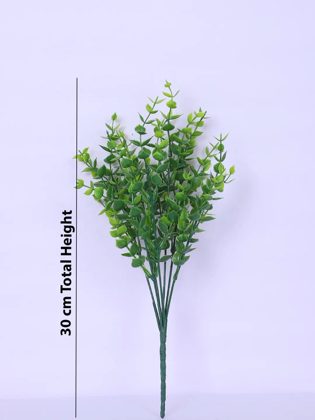Artificial Eucalyptus Grass Bouquets For Wedding Floral Arrangement (30 cm Tall, Without Pot, Pack of 3, Green)