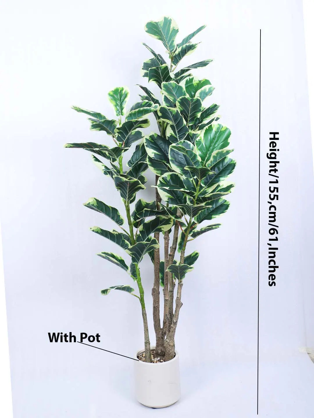 Artificial Evergreen Fiddle Leaf Fig Potted Plants Natural Faux Plants - 150 cm Tall