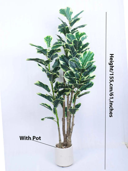 Artificial Evergreen Fiddle Leaf Fig Potted Plants Natural Faux Plants - 150 cm Tall