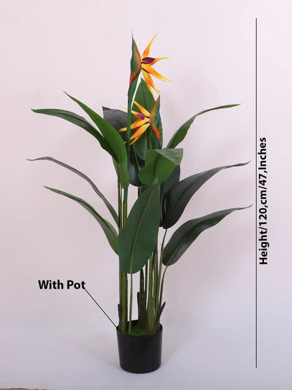 Artificial Birds of Paradise Plant with Basic Black Pot - 120 cm Tall