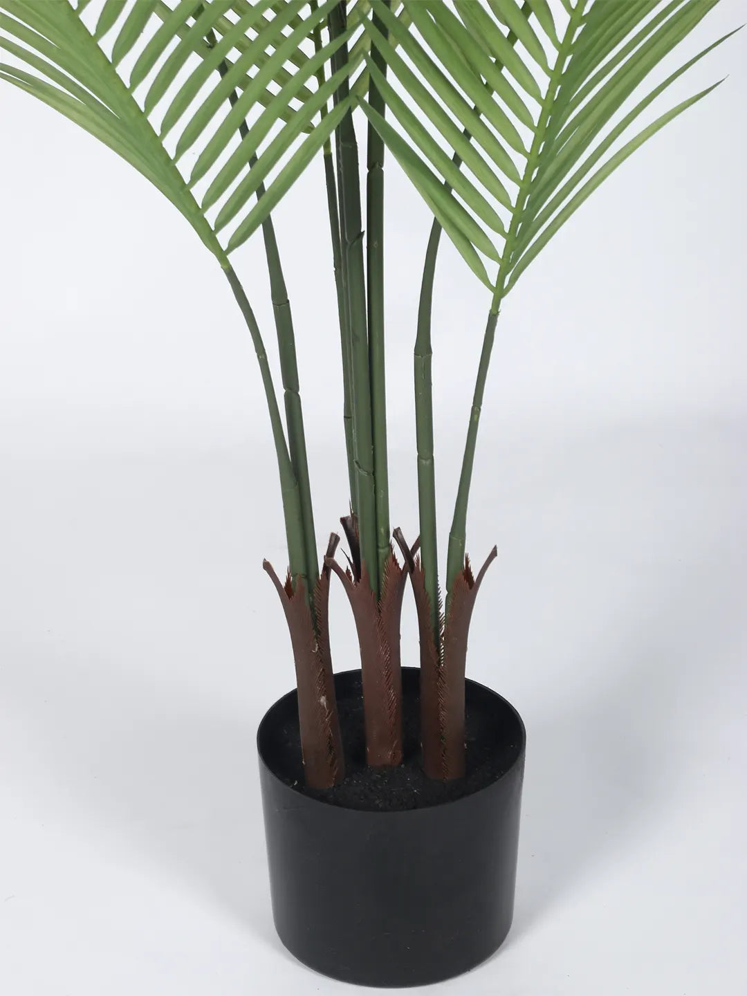 Artificial Lush Green Areca Palm Plant with Basic Black Pot - 4 Feet
