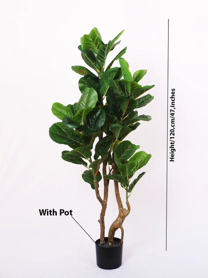 Artificial Fiddle Leaf Fig Tree with Basic Black Pot - 120 cm Tall