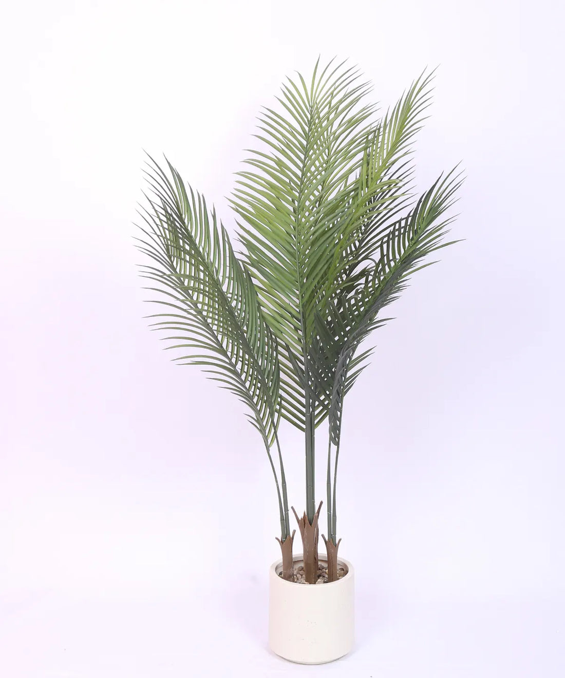 Artificial Lush Green Areca Palm Plants with Basic Black Pot - 120 cm Tall
