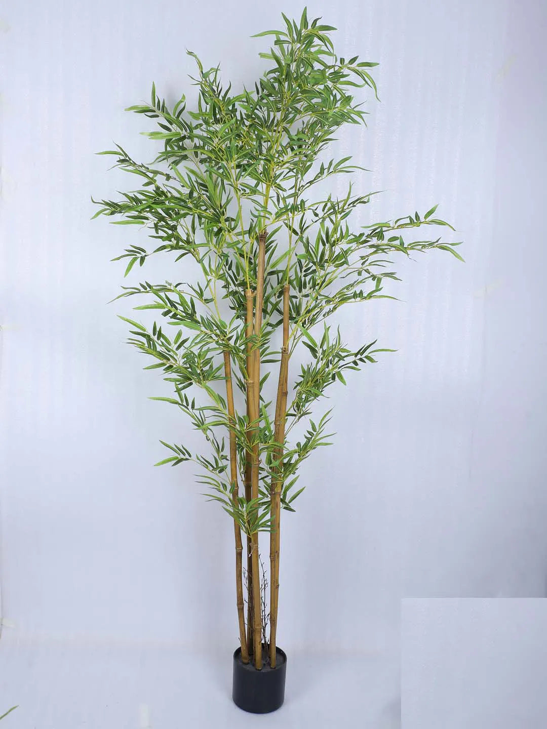 Artificial Bamboo Bliss Plant with Basic Black Pot - 6 feet Green