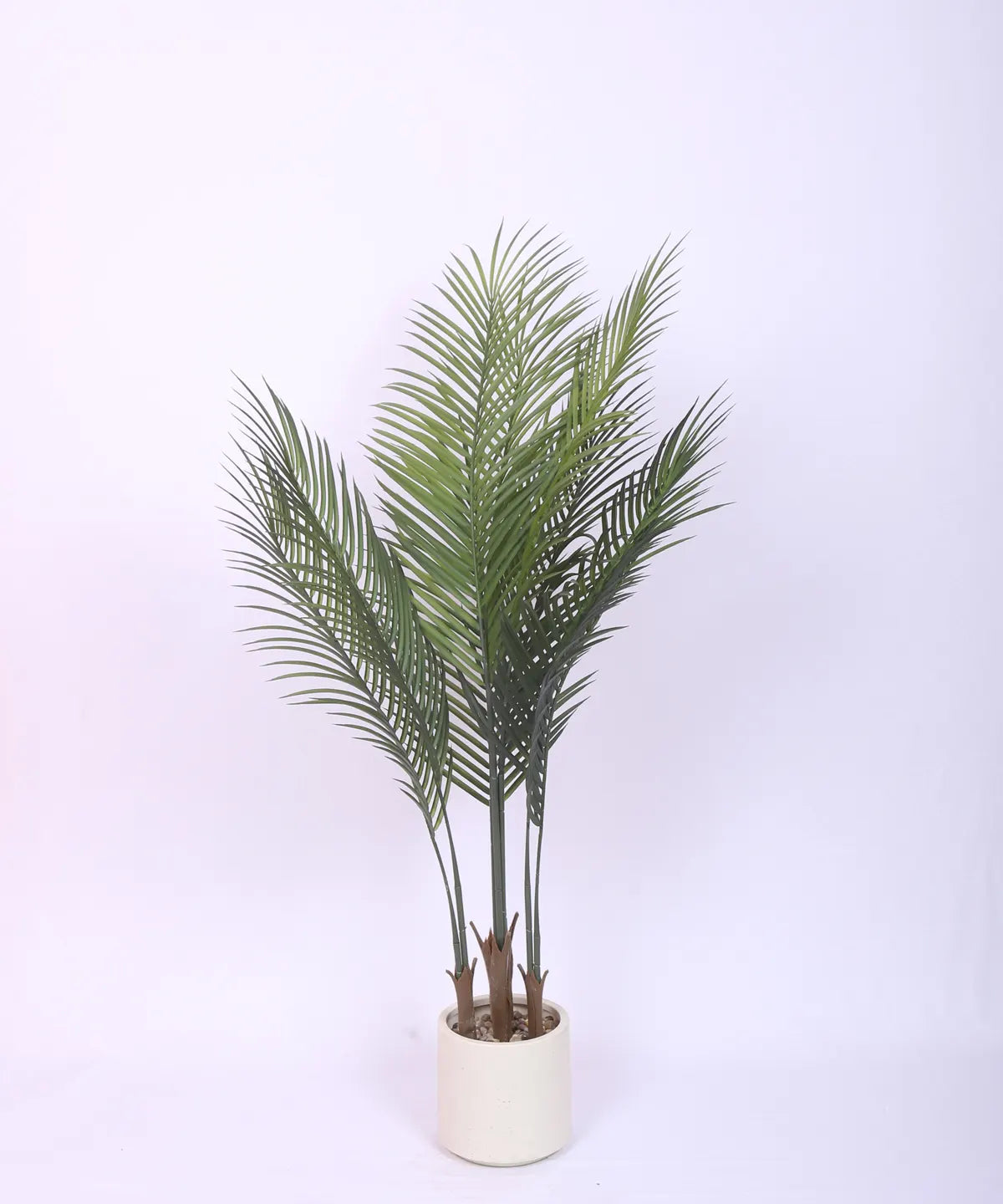 Artificial Lush Green Areca Palm Plants with Basic Black Pot - 120 cm Tall