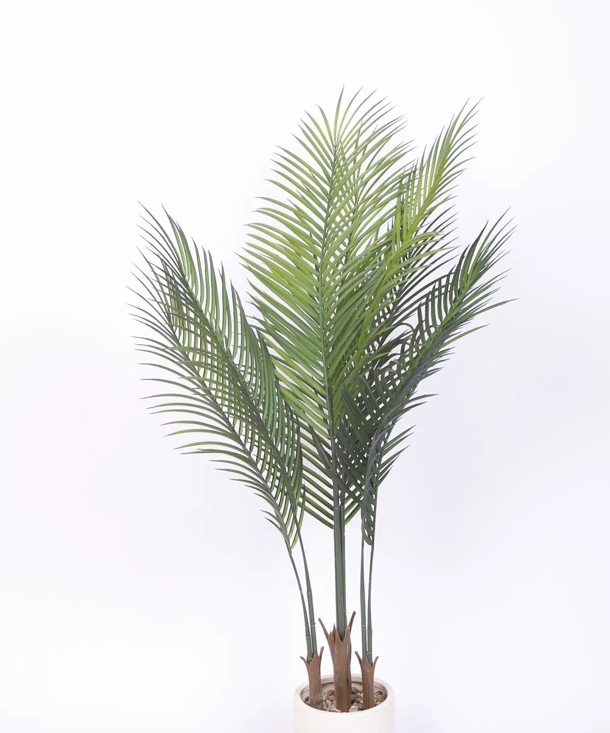 Artificial Lush Green Areca Palm Plants with Basic Black Pot - 120 cm Tall