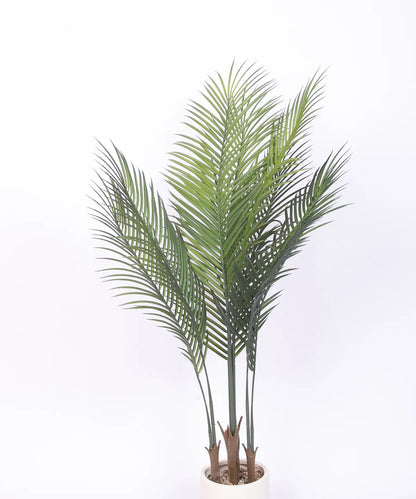 Artificial Lush Green Areca Palm Plants with Basic Black Pot - 120 cm Tall