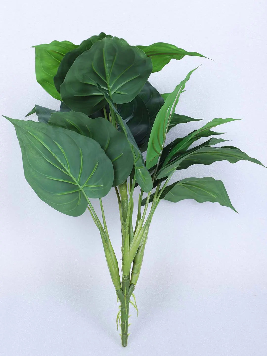 Artificial Miniature PVC Silk Betel Leaf Green Floor Plant with Big Leaves with Pot (55 cm Tall, Green)