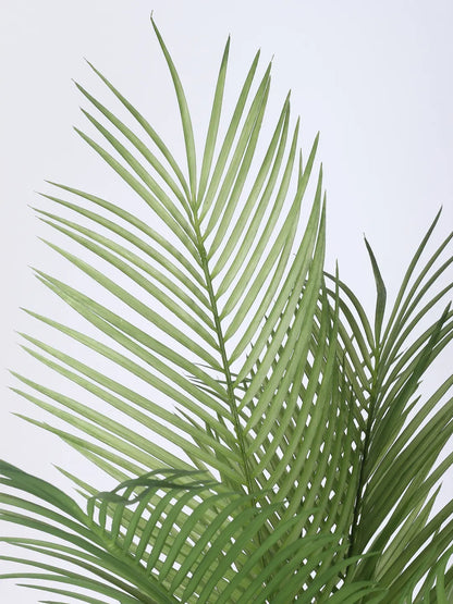 Artificial Lush Green Areca Palm Plant with Basic Black Pot - 4 Feet