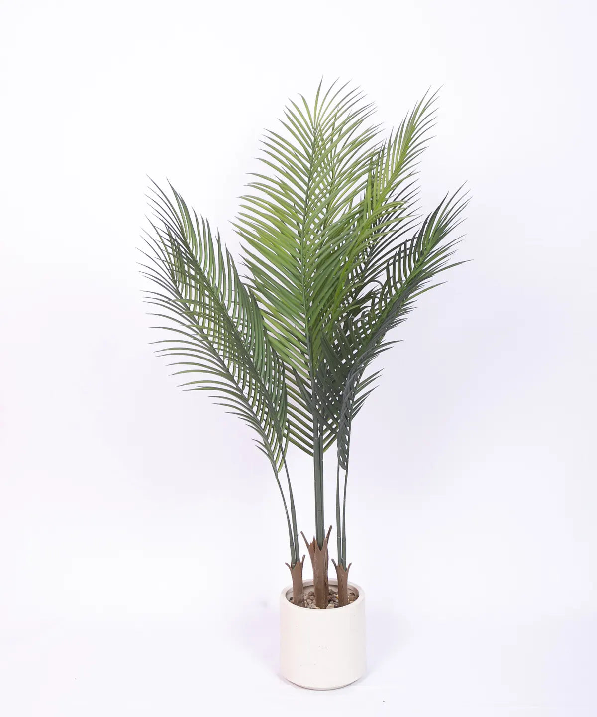 Artificial Lush Green Areca Palm Plants with Basic Black Pot - 120 cm Tall