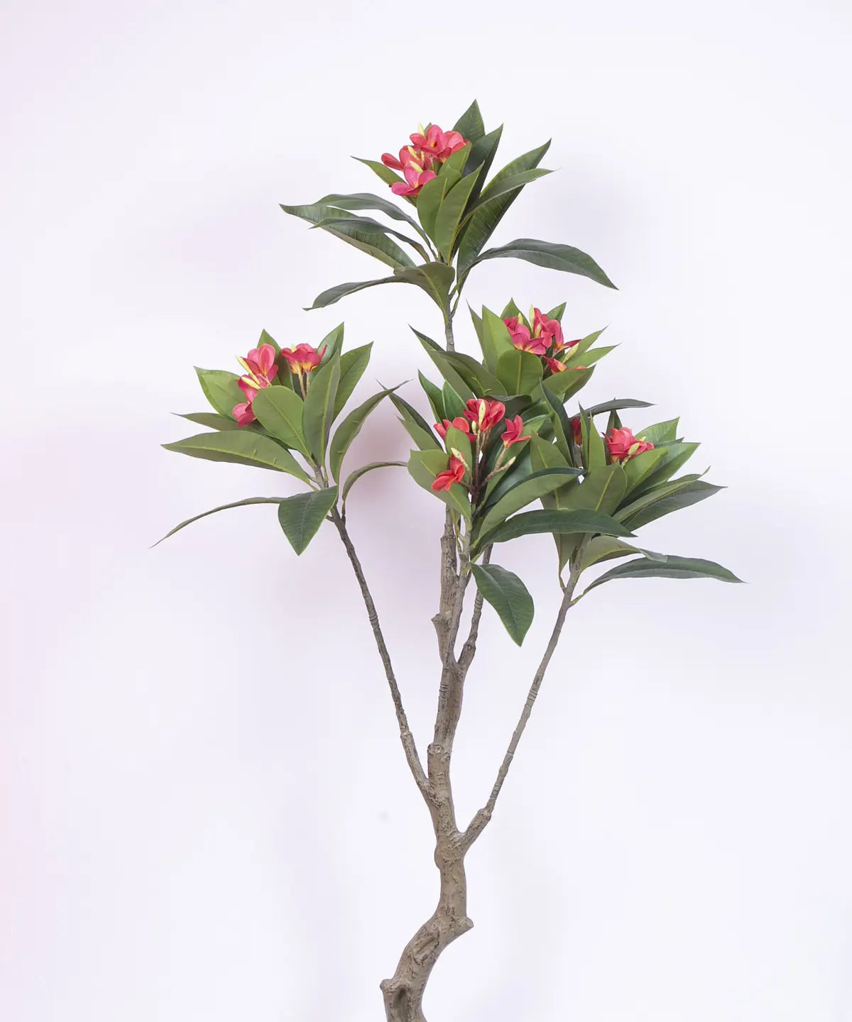 Artificial Magnolia Leaf Flowers Plant with Basic Black Pot - 150 cm Tall, Pink