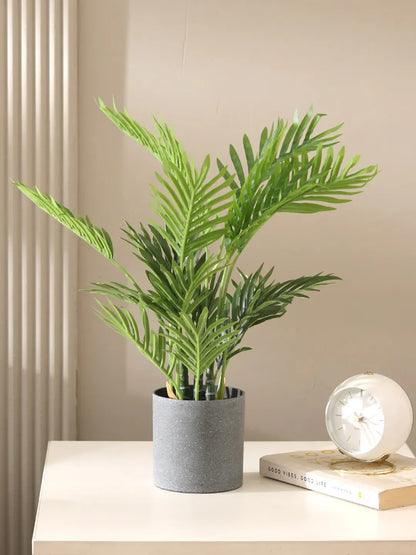 Artificial Mini Areca Palm Potted Plant - 40 cm Tall, Green