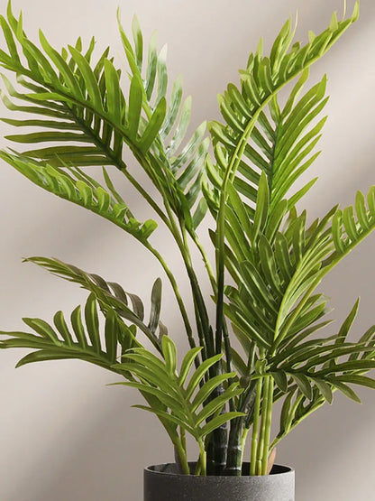 Artificial Mini Areca Palm Potted Plant - 40 cm Tall, Green