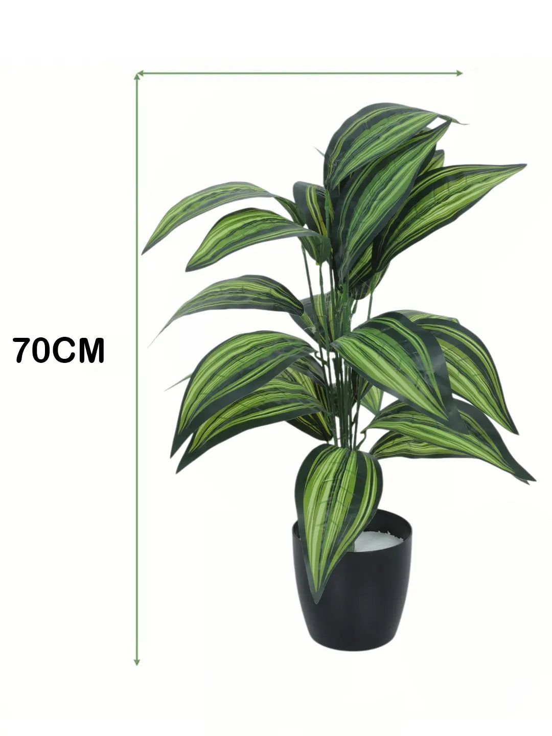 Artificial Green Dracaena Plants for Interior Decor/Home Decor/Office Decor|26 Leaves (with Pot, 70 cm Tall)