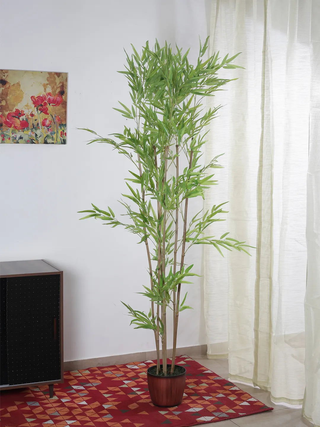 Artificial Evergreen Single Stick Bamboo Bliss Plant - 180 cm Tall, Green