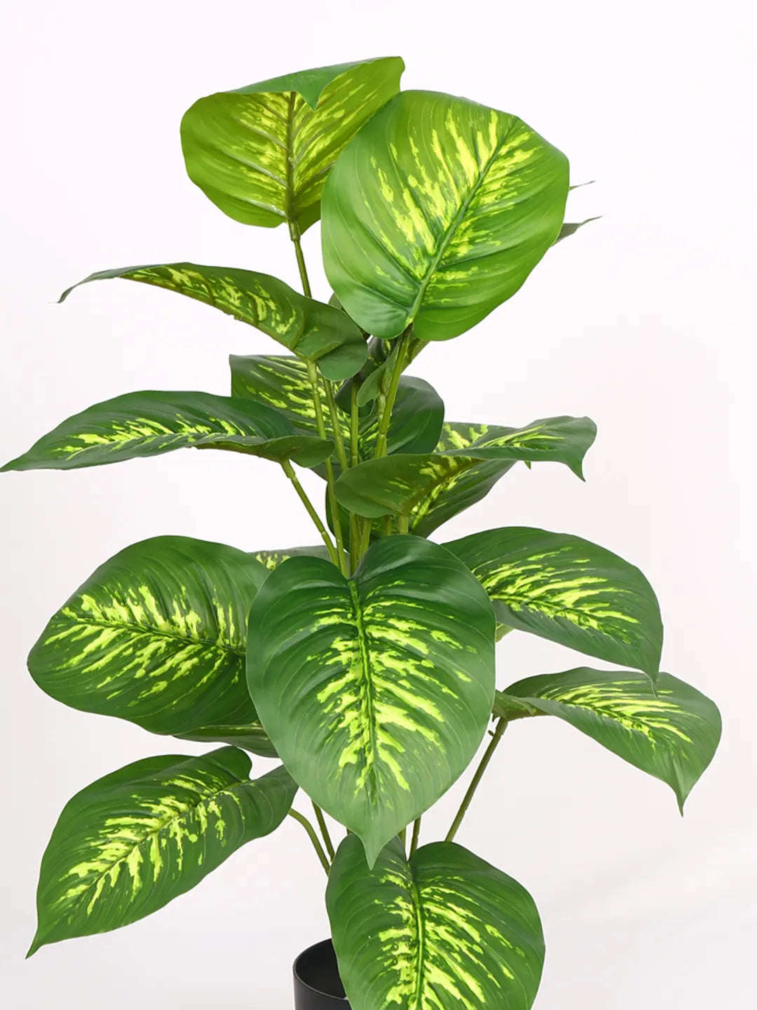 Artificial Dieffenbachia Leaf Plants for with Pot (18 Leaves, 65 cm Tall, Green)