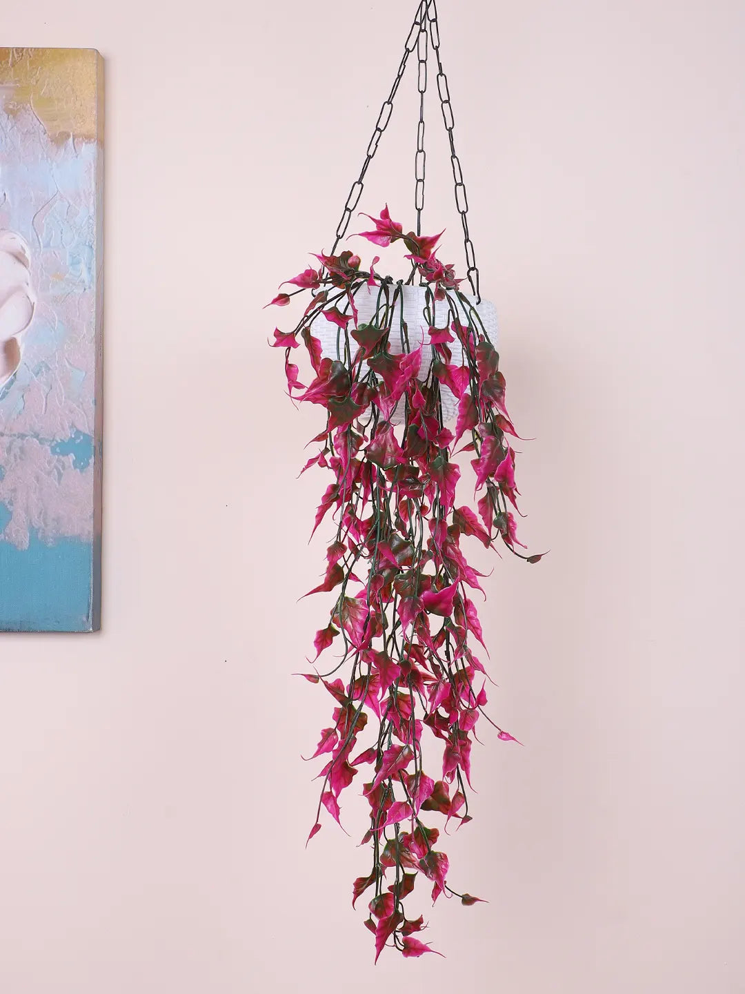 Artificial Hanging Green Creeper for Home, Wedding Décor (Pack of 2, 65 cm Tall, Purple)