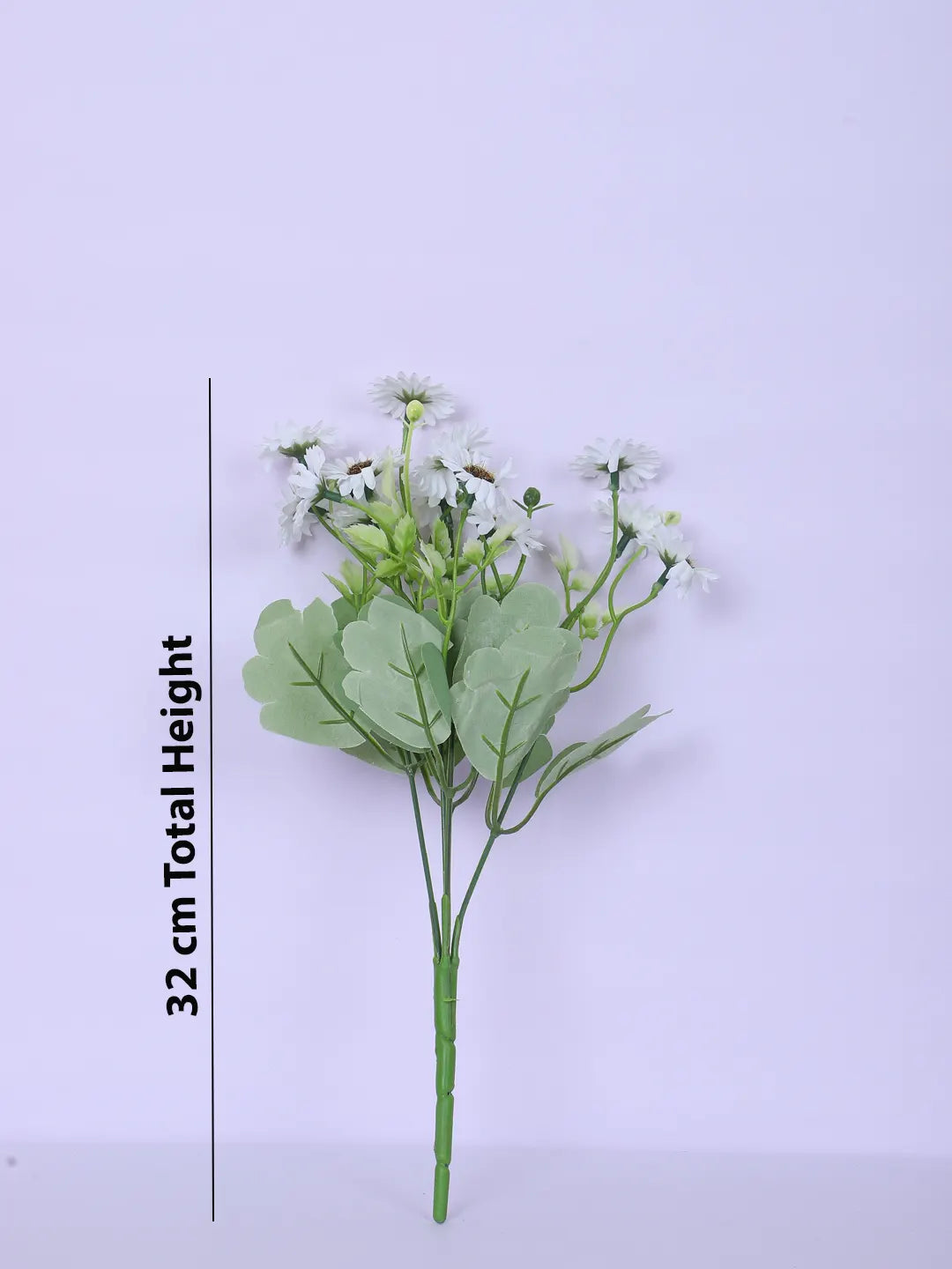 Artificial Daisy Flower Bouquets Wedding Floral Arrangement (32 cm Tall, Pack of 3, White)