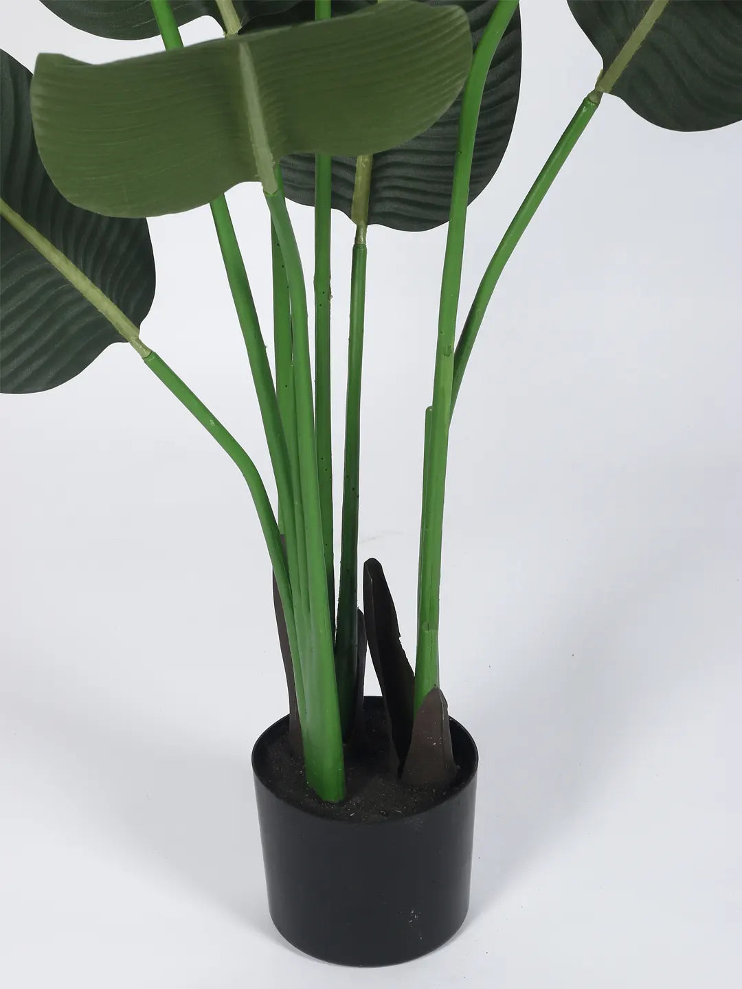 Artificial Banana Palm Plant with Basic Black Pot - 4 Feet Green