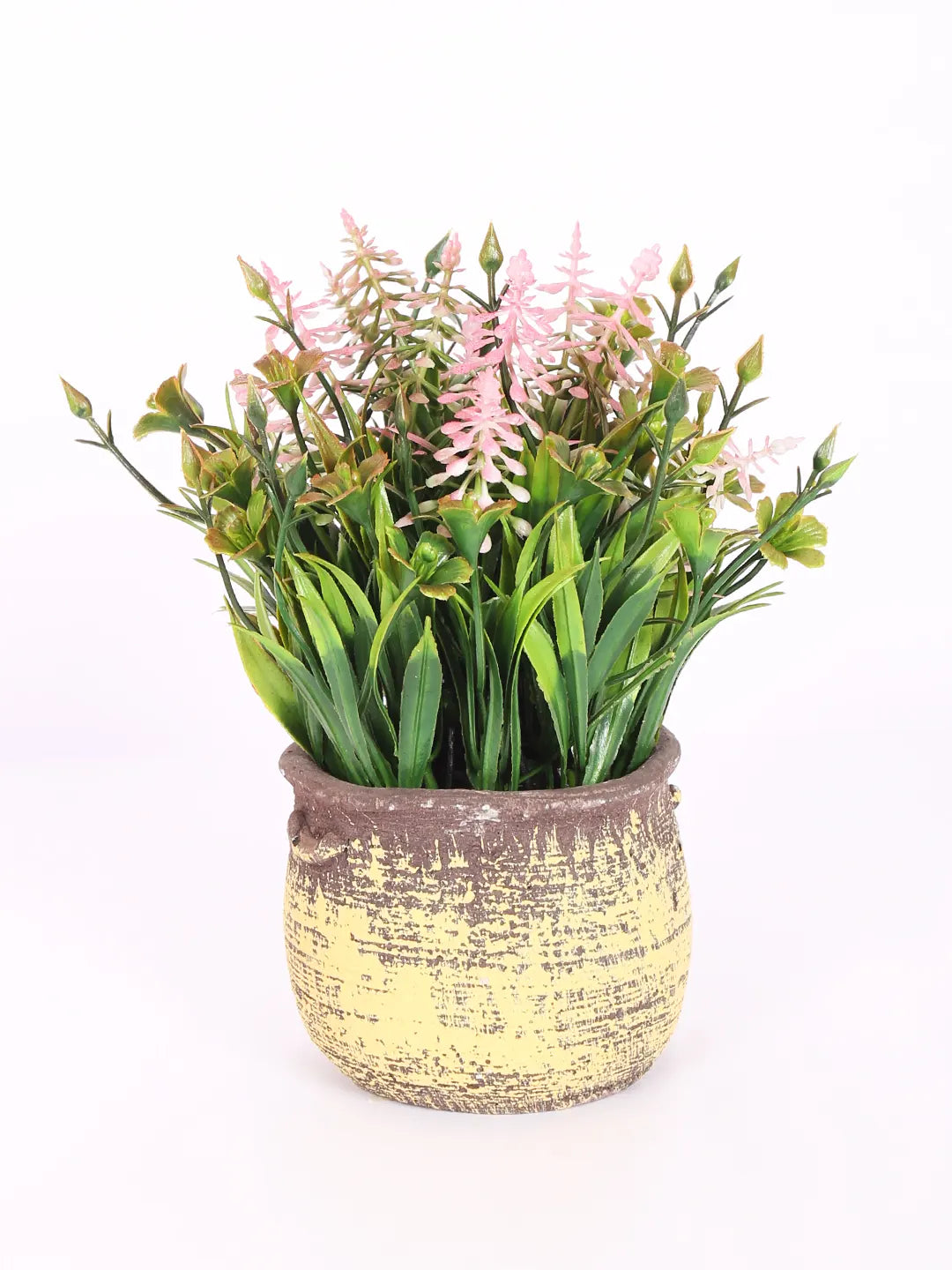 Artificial Beautiful Lavender Flower With Pot (22 cm Tall, Light/Pink)