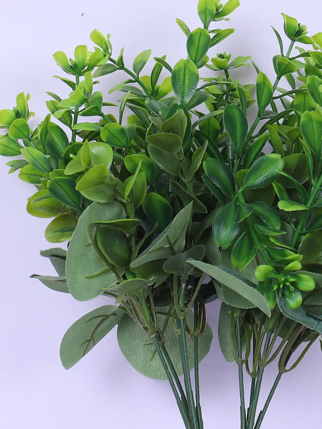 Artificial Green Eucalyptus Bouquets For Wedding Floral Arrangement (30 cm Tall, Without Pot, Pack of 3)