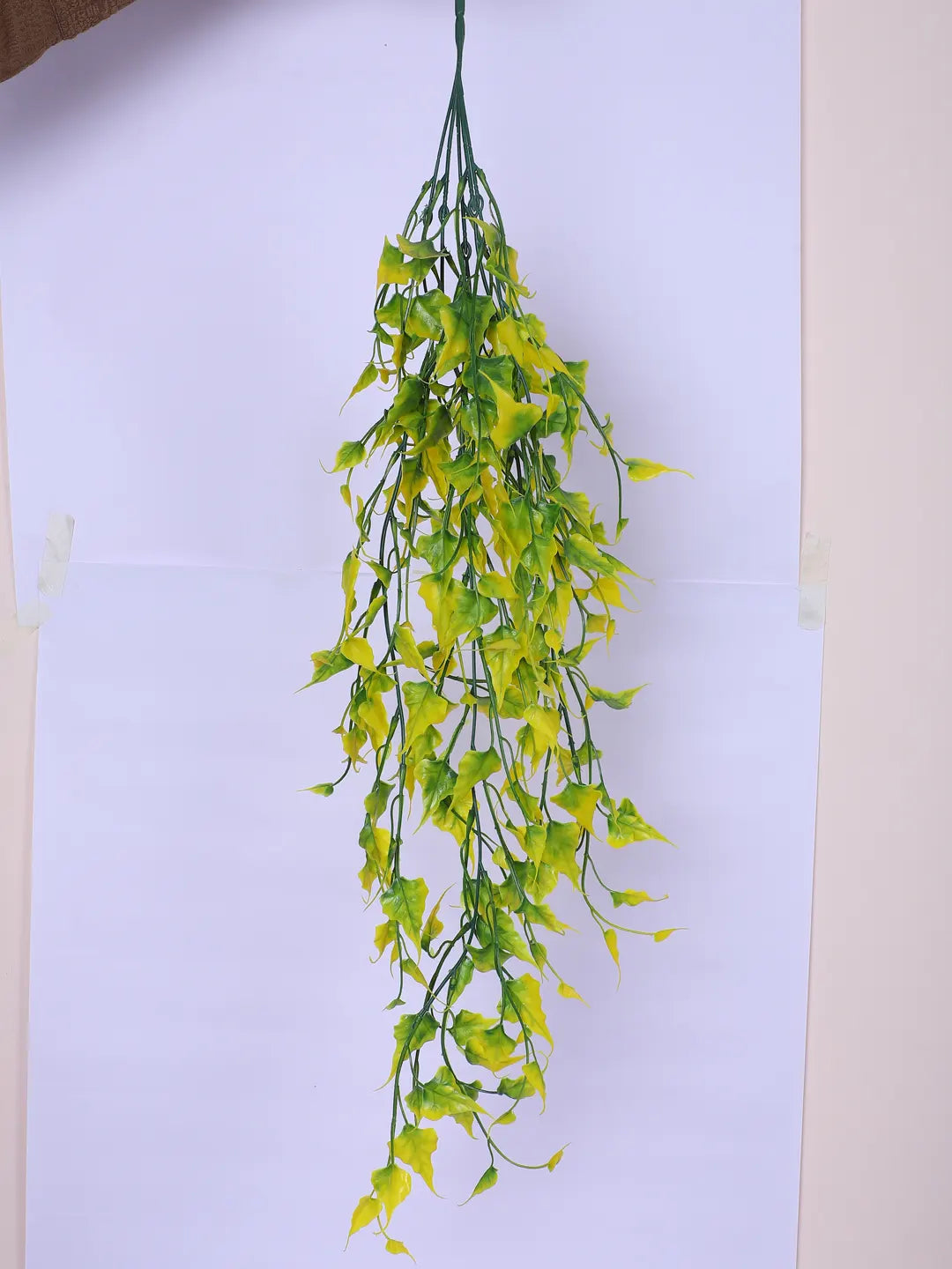 Artificial Hanging Green Creeper for Home, Wedding Décor (Pack of 2, 65 cm Tall, Yellow)