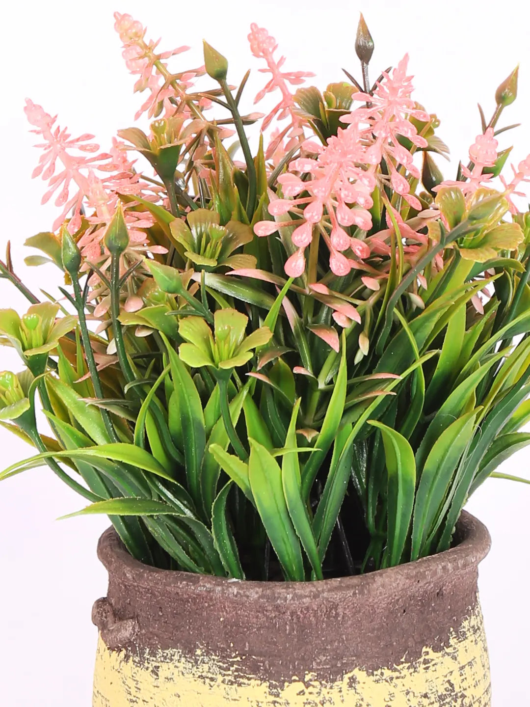 Artificial Beautiful Lavender Flower With Pot (22 cm Tall, Pink)