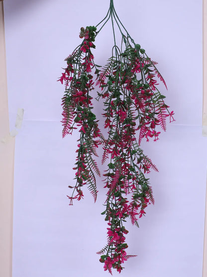 Artificial Hanging Eucalyptus Green Creeper for Home, Wedding Décor (Pack of 2, 80 cm Tall, Purple)