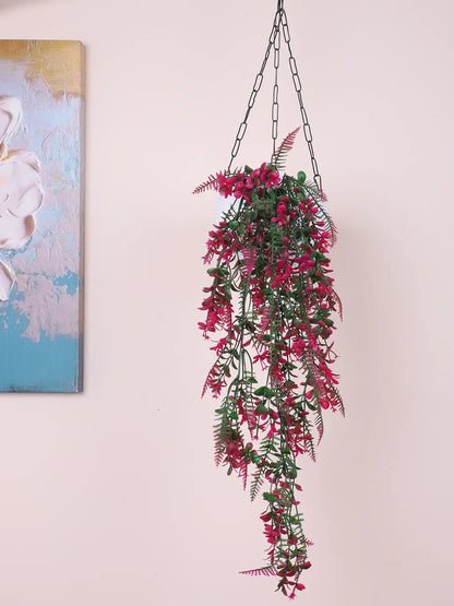 Artificial Hanging Eucalyptus Green Creeper for Home, Wedding Décor (Pack of 2, 80 cm Tall, Purple)