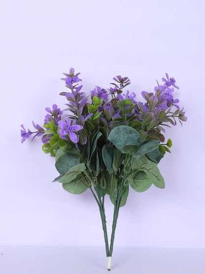 Artificial Green Eucalyptus Bouquets For Wedding Floral Arrangement (30 cm Tall, Without Pot, Pack of 3)