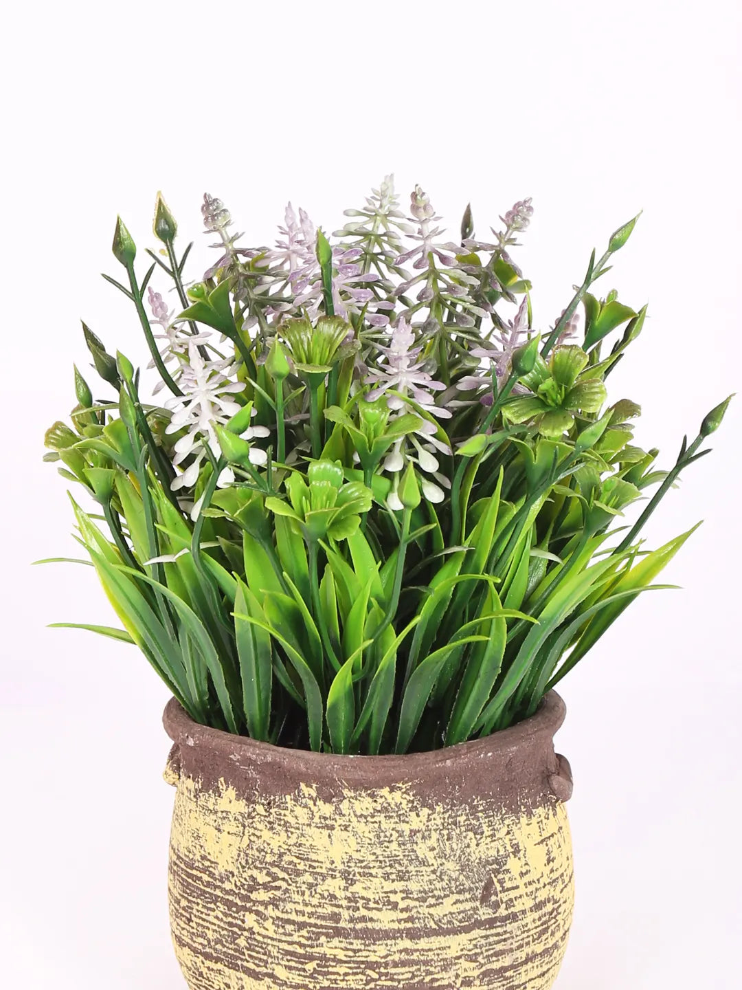 Artificial Beautiful Lavender Flower With Pot (22 cm Tall, Purple)