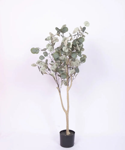 Artificial Eucalyptus potted plant, outdoor and indoor (110 cm Tall, Green)