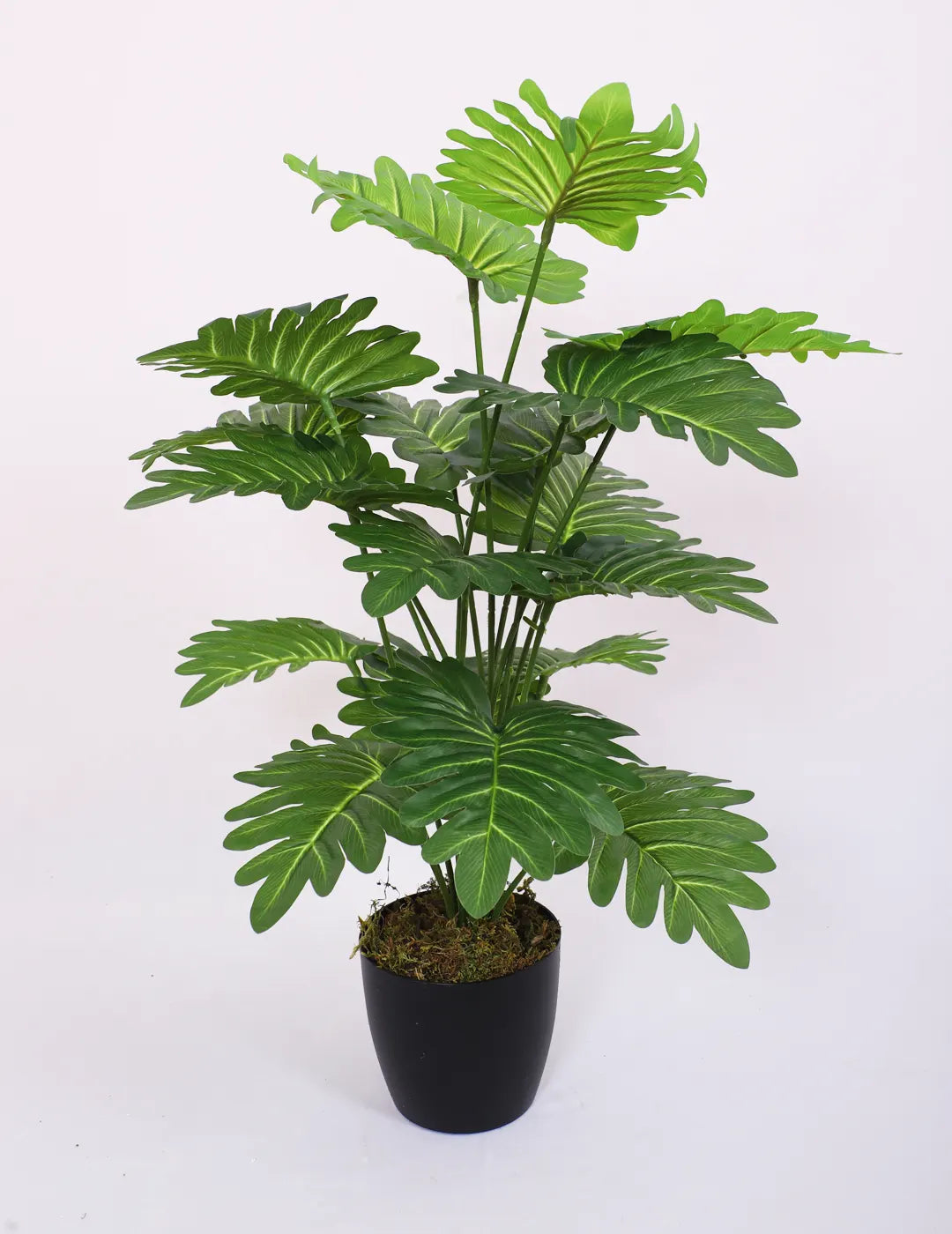Artificial Philodendron Leaf Plants for with Pot (18 Leaves, 65 cm Tall, Green)