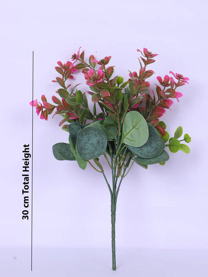 Artificial Green Eucalyptus Bouquets For Wedding Floral Arrangement (30 cm Tall, Without Pot, Pack of 3)