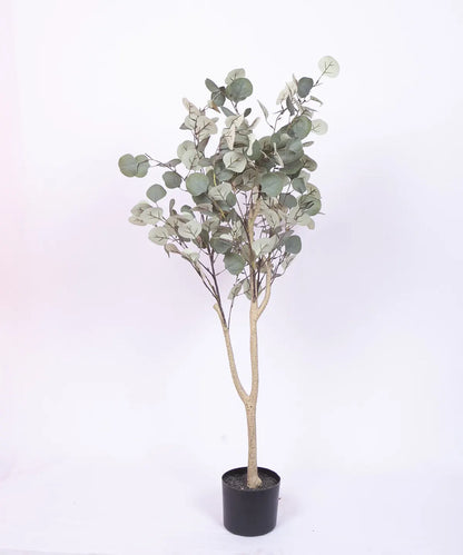 Artificial Eucalyptus potted plant, outdoor and indoor (110 cm Tall, Green)