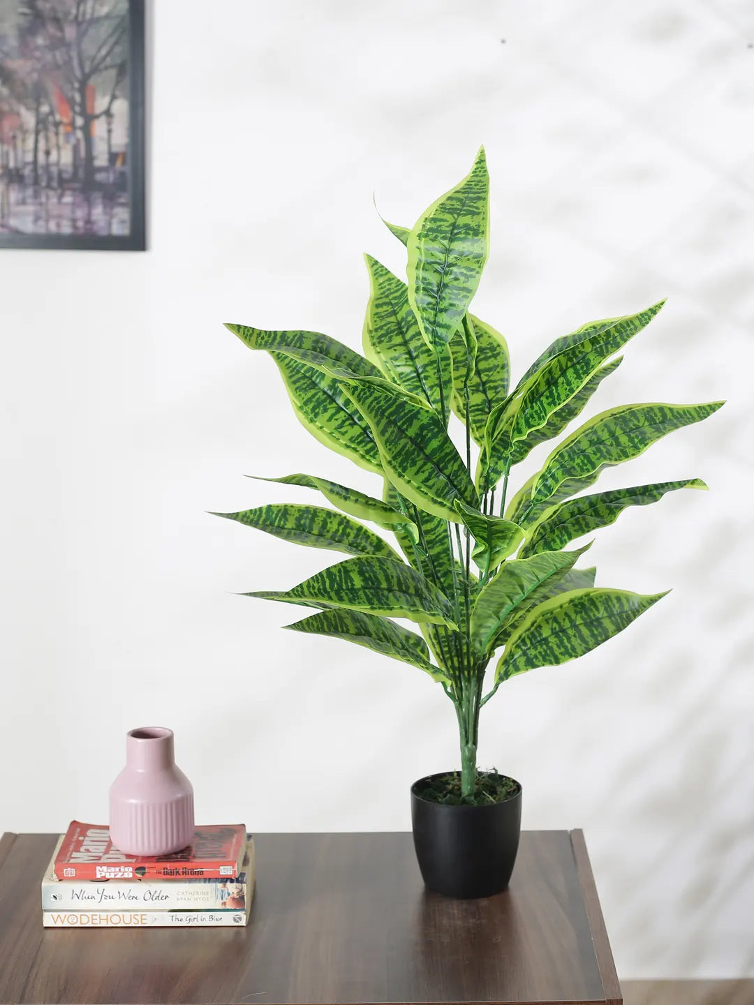 Artificial Green Snake Plants for Interior Decor/Home Decor/Office Decor|26 Leaves (with Pot, 70 cm Tall)