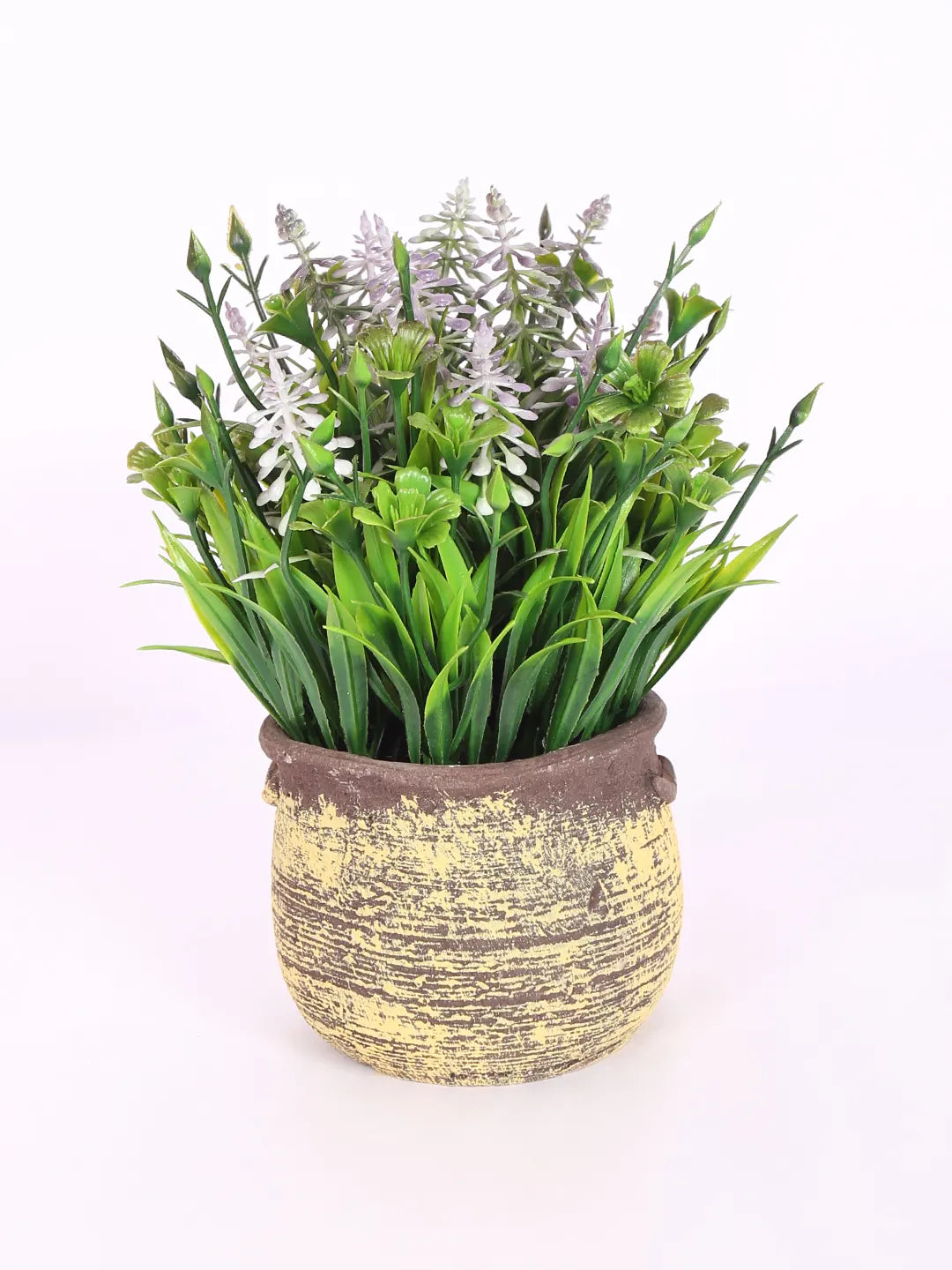 Artificial Beautiful Lavender Flower With Pot (22 cm Tall, Purple)