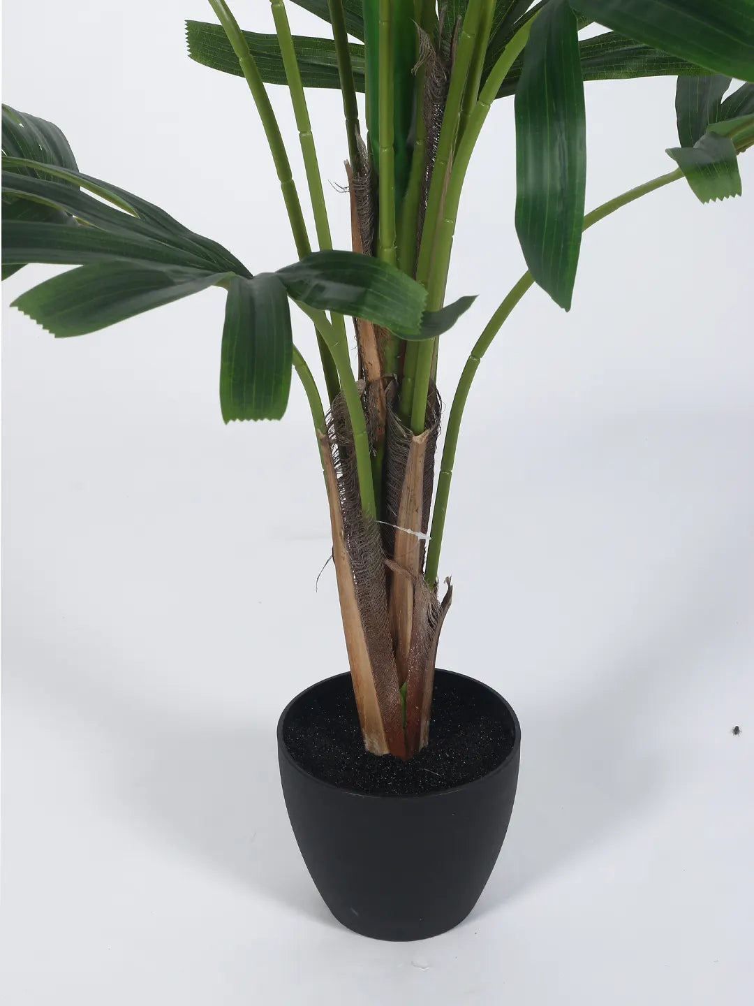 Artificial Rhapis Palm Plant With Pot- 95 cm tall, Green