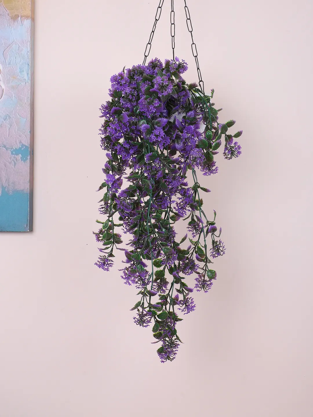 Artificial Hanging Green Creeper for Home, Wedding Décor (Pack of 2, 70 cm Tall, Blue)