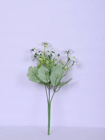 Artificial Daisy Flower Bouquets Wedding Floral Arrangement (32 cm Tall, Pack of 3, White)