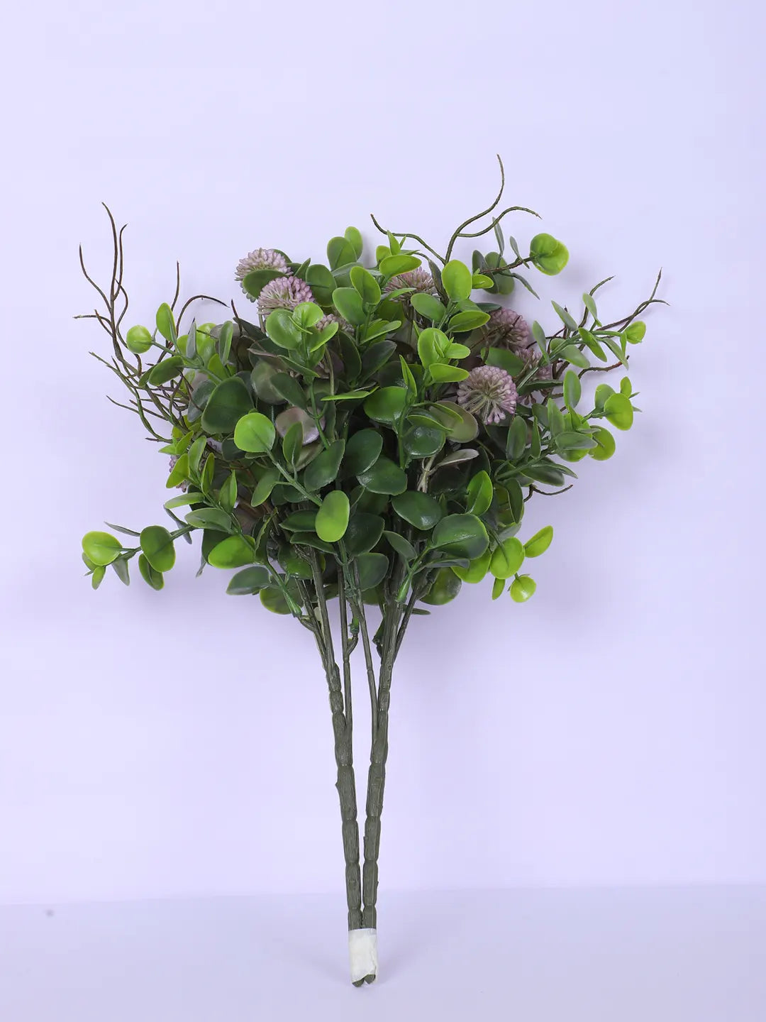 Artificial Eucalyptus with Flowers For Wedding Floral Arrangement (40 cm Tall, Without Pot, Pack of 3, Multicolor)