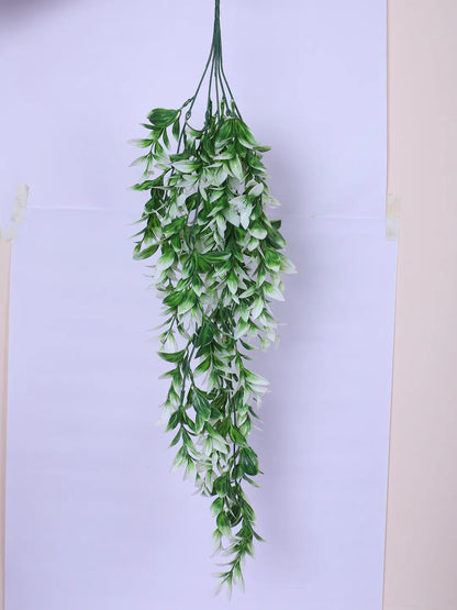 Artificial Hanging Eucalyptus Green Creeper for Home, Wedding Décor (Pack of 2, 75 cm Tall, Green/White)